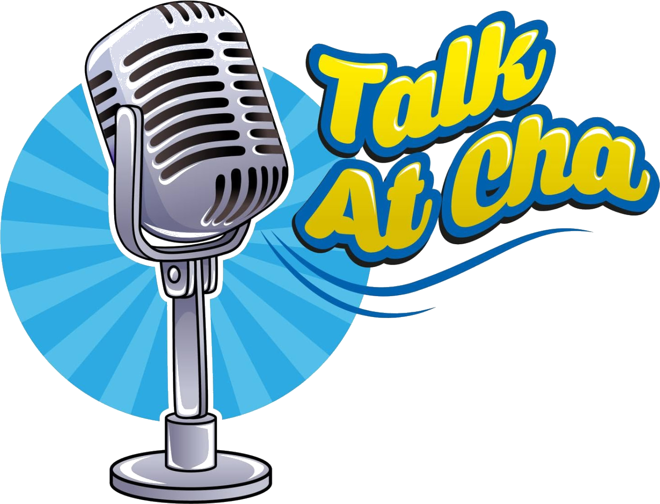 Talk At Cha logo — retro microphone